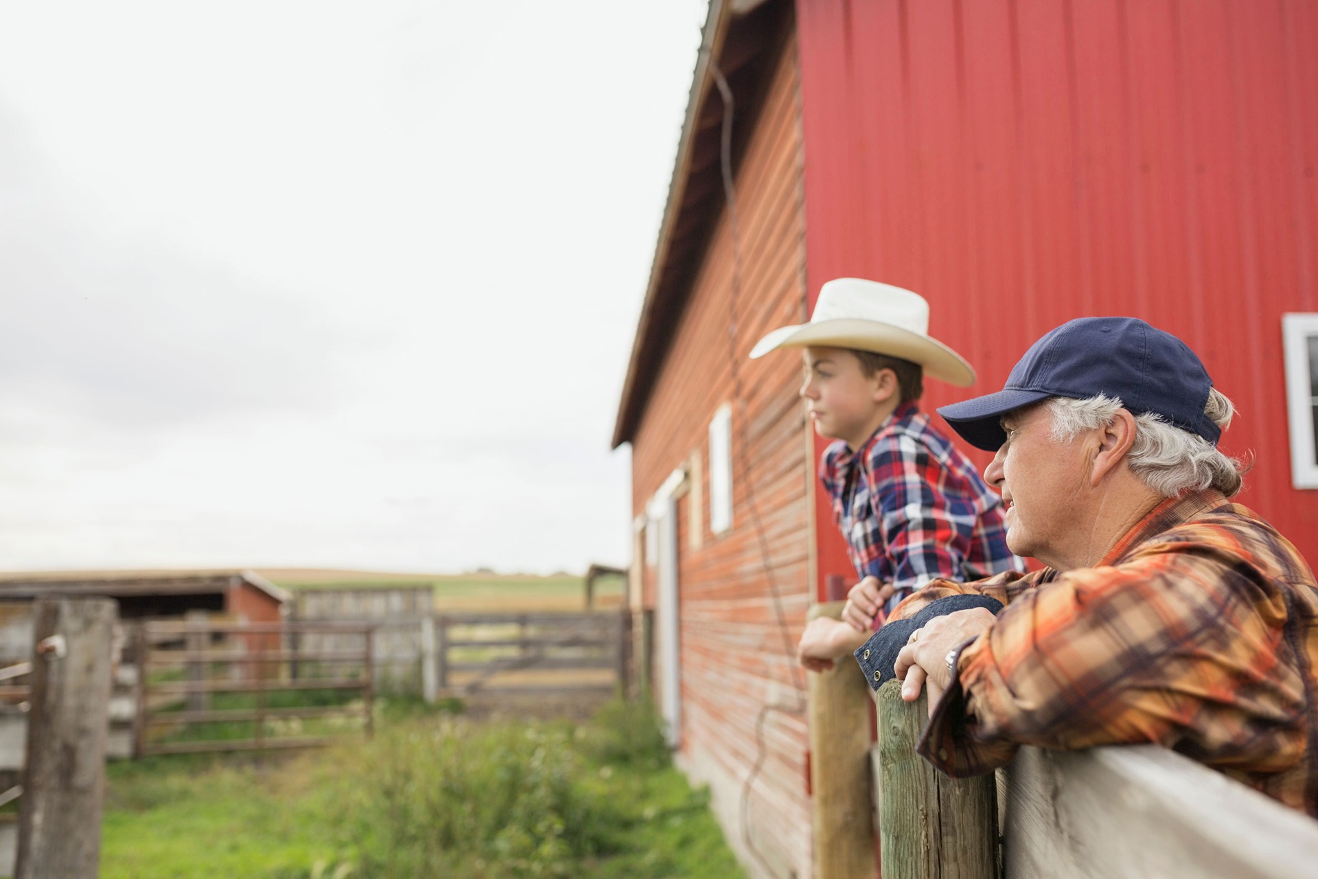 Producers talking in the field